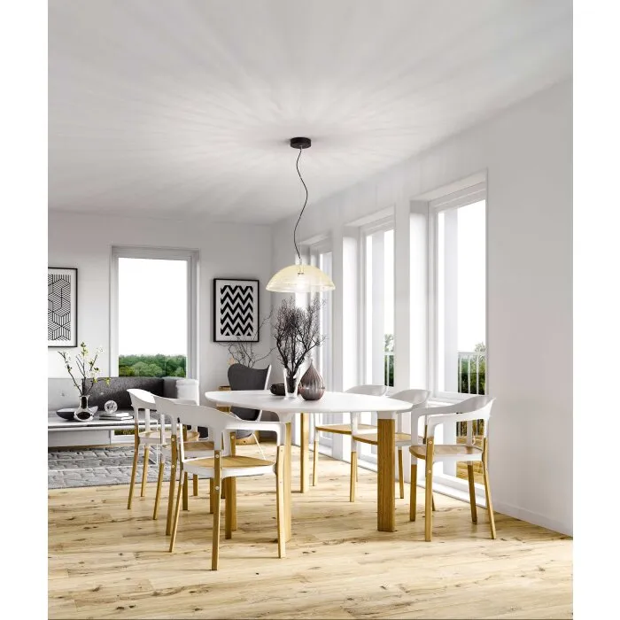 Fabas Luce Diamond Lampada a Sospensione Nero, 1-Luce