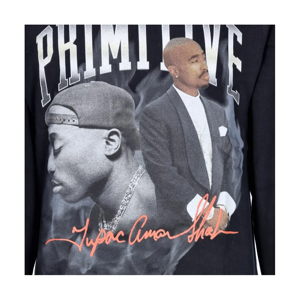 felpa girocollo uomo legend crewneck x tupac BLACK