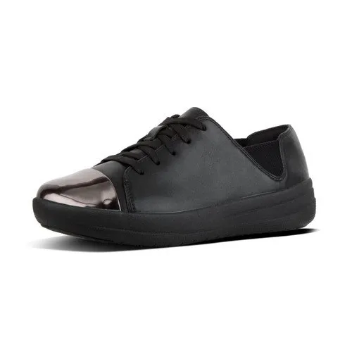 FitFlop F-SPORTY TM LACE UP SNEAKER MIRROR TOE CAP BLACK