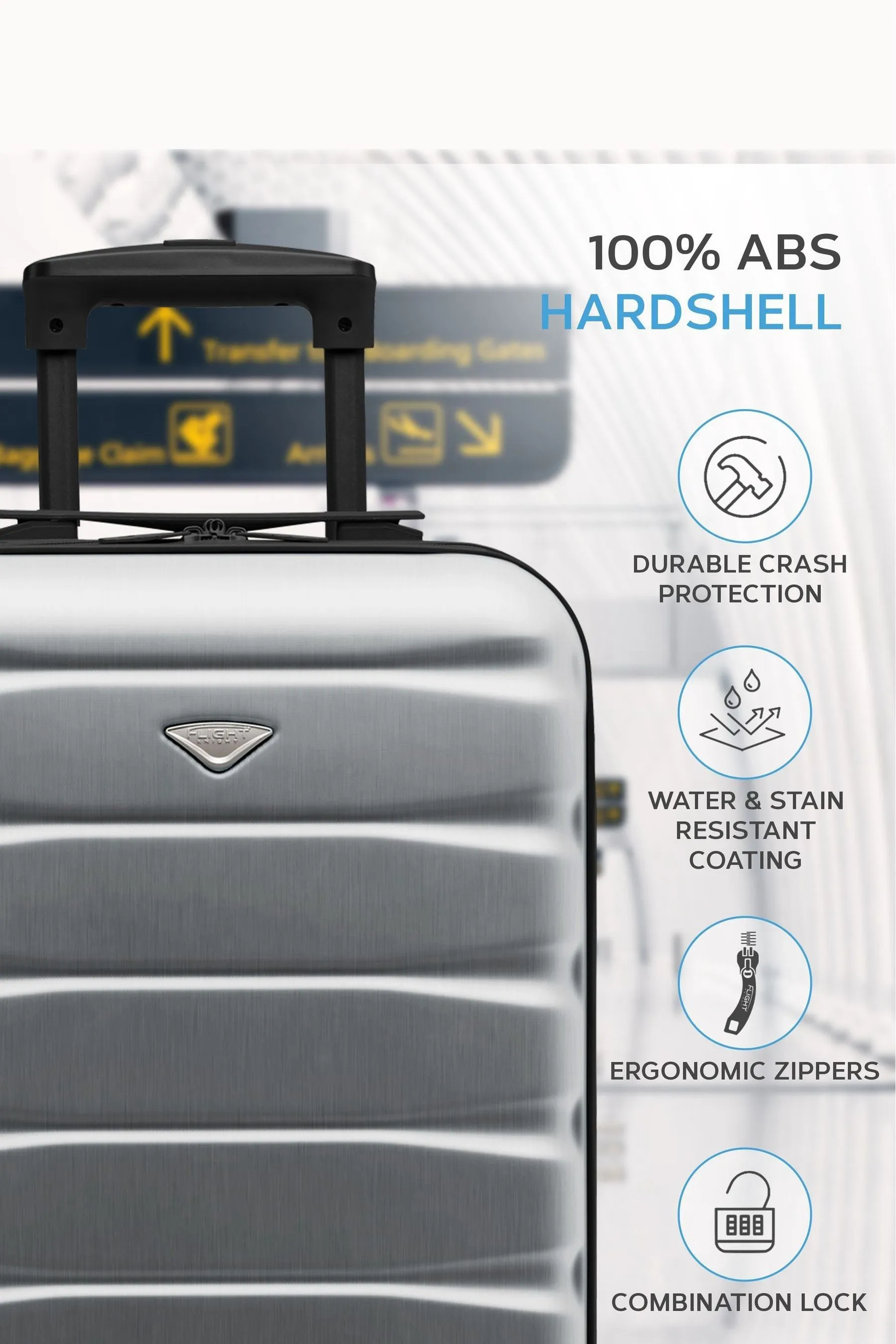 Flight Knight - Easyjet - Argento - Bagaglio rigido a mano IN ABS