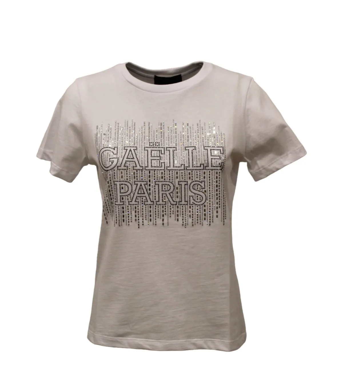 Gaelle Donna T-Shirt Manica Corta In Jersey Con Personalizzazione In Strass