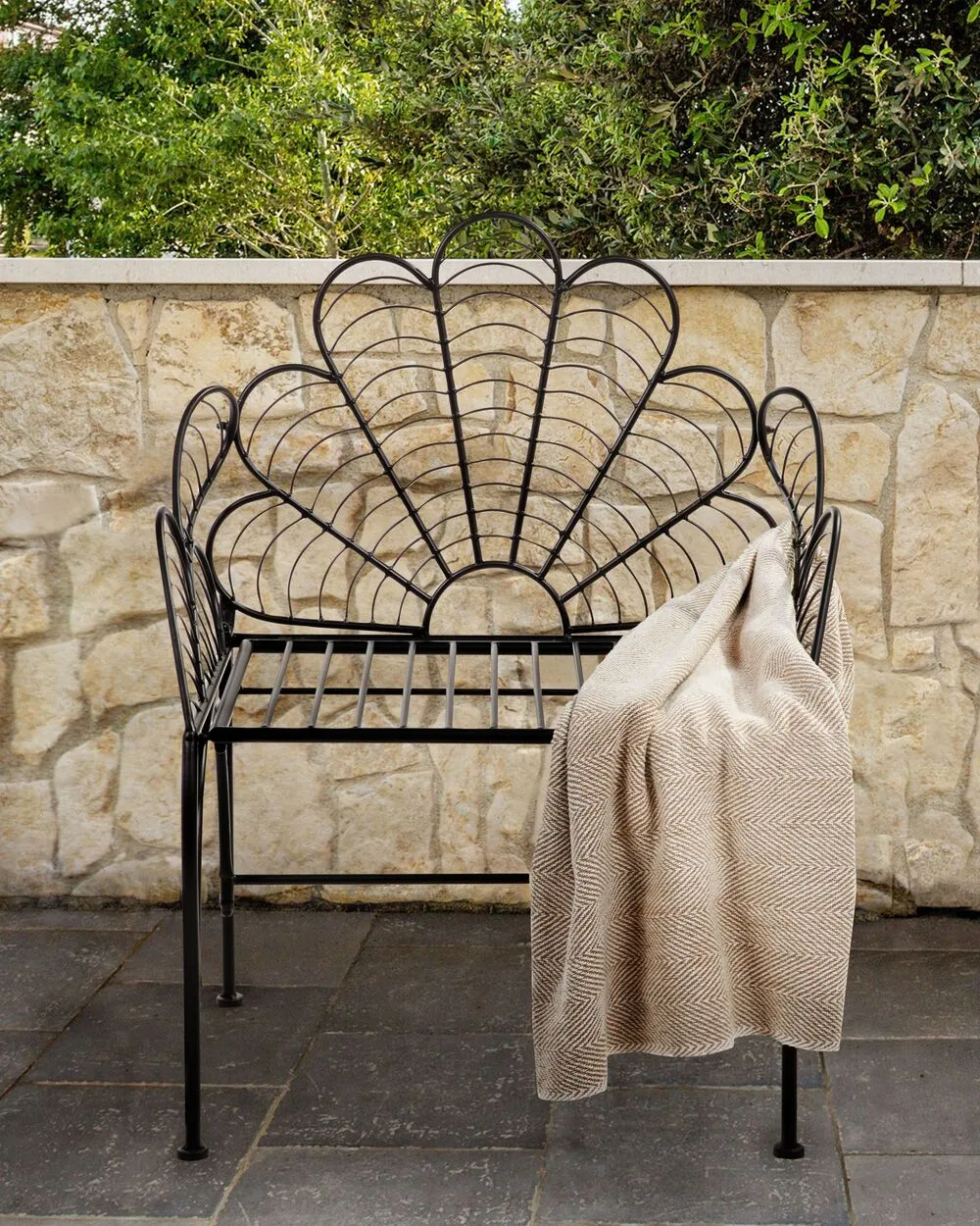Garden Chair LIGURIA Metal Black