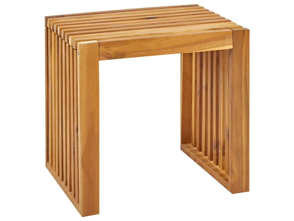 Garden Dining Set with Stools 4 Seater BELLANO Acacia Wood Brown