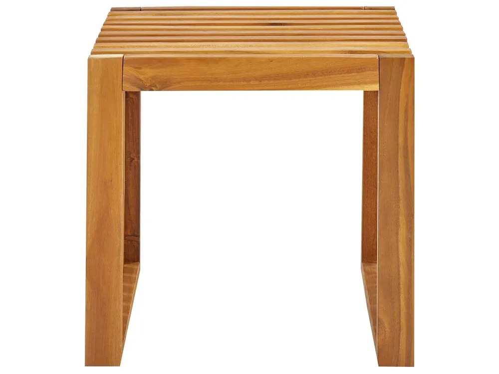 Garden Dining Set with Stools 4 Seater BELLANO Acacia Wood Brown