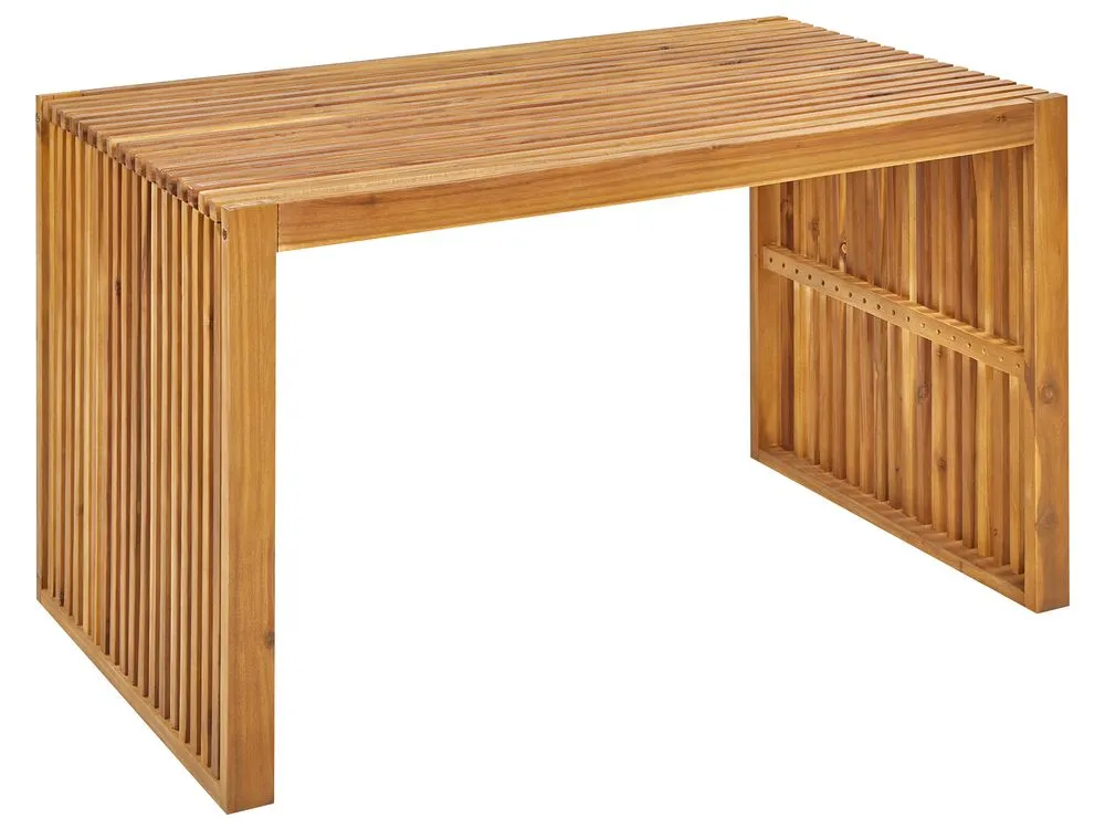 Garden Dining Set with Stools 4 Seater BELLANO Acacia Wood Brown