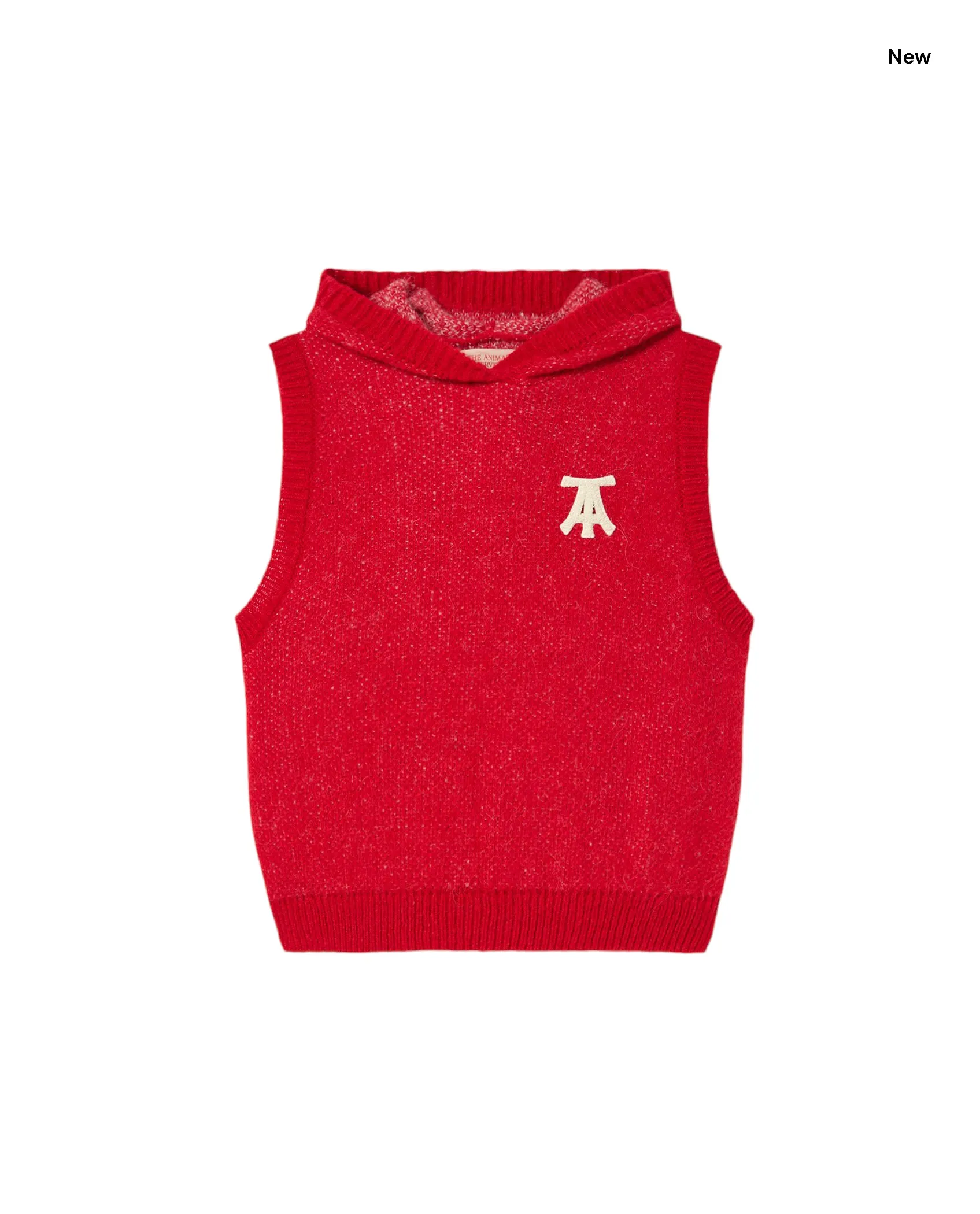 Gilet in maglia rosso con cappuccio per bambini