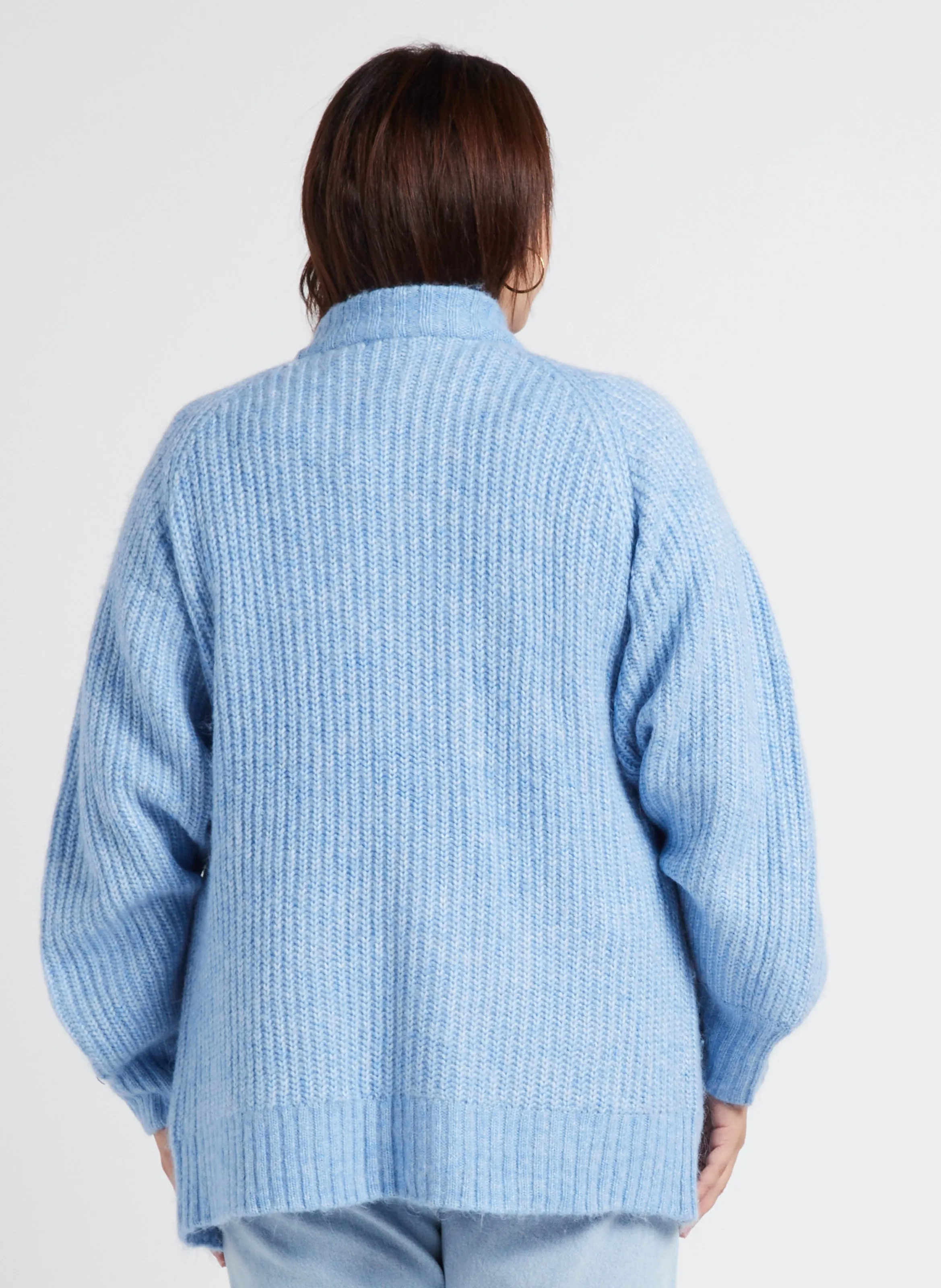  GINA TRICOT   Cardigan oversize scollo a V con bottoni | Blu