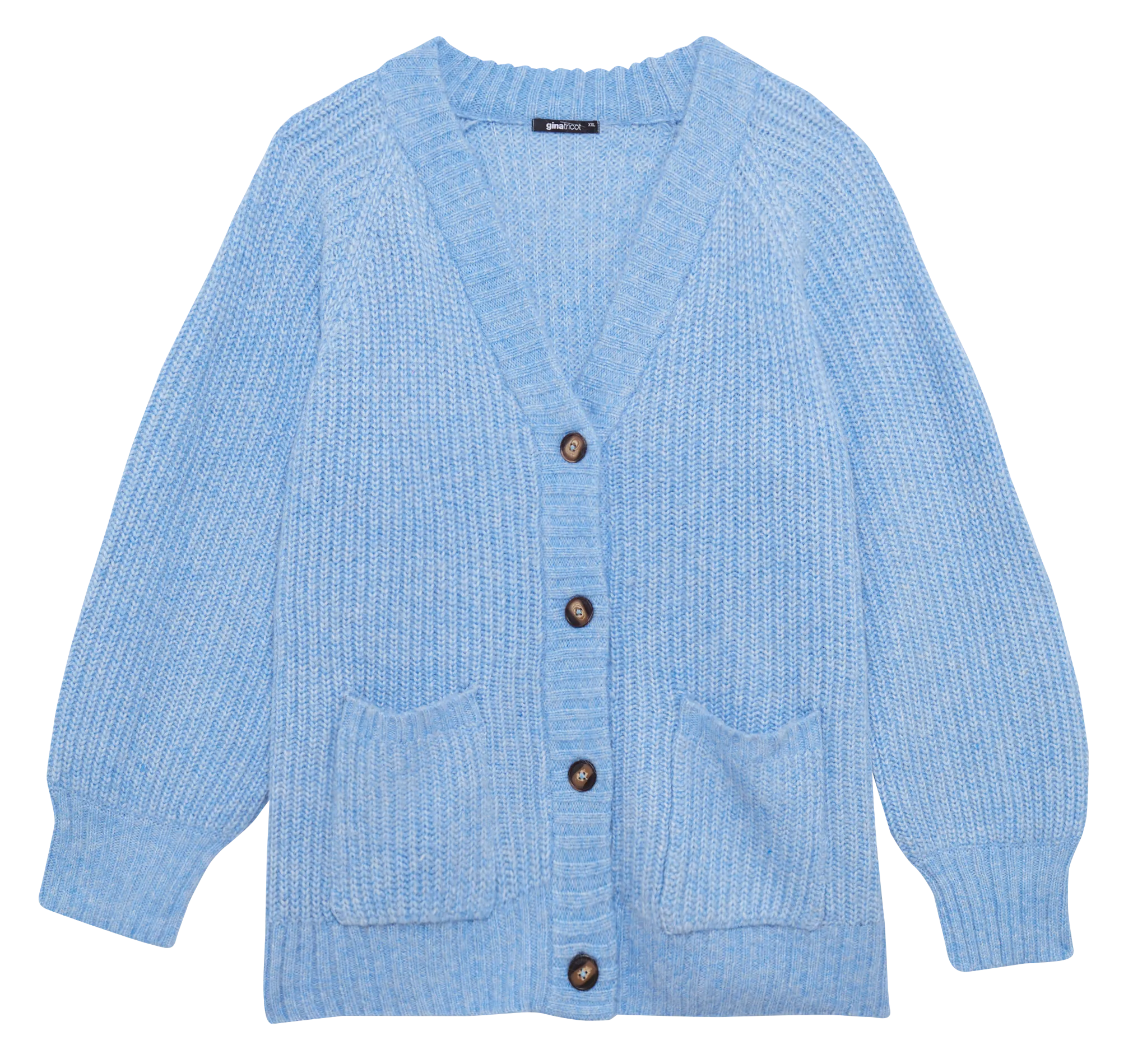  GINA TRICOT   Cardigan oversize scollo a V con bottoni | Blu