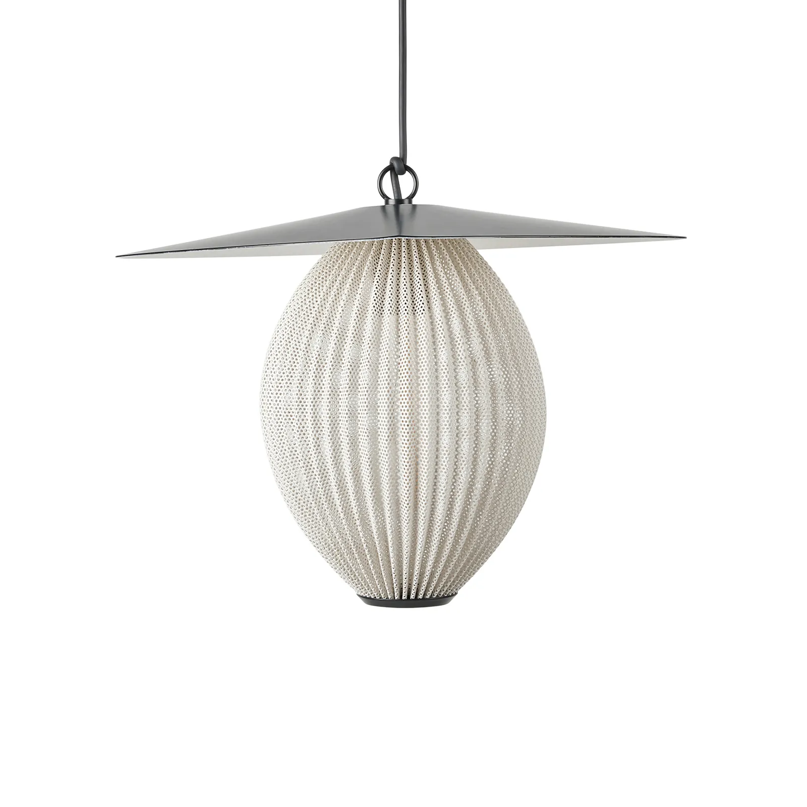 Gubi Lampada a sospensione da esterno Satellite, 45x27 cm, nero/oro senape