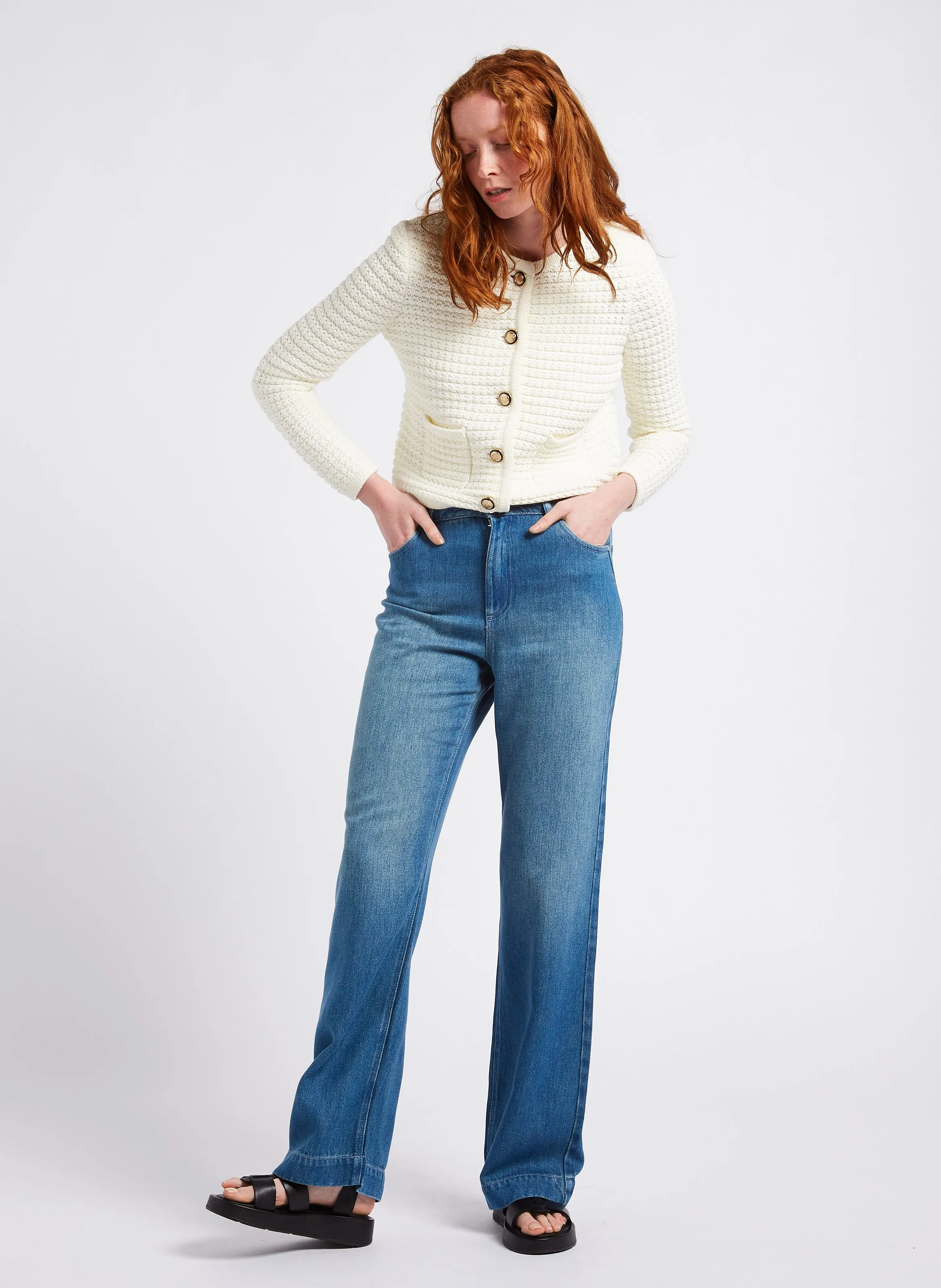  IKKS   Jeans bootcut a vita alta | Blu