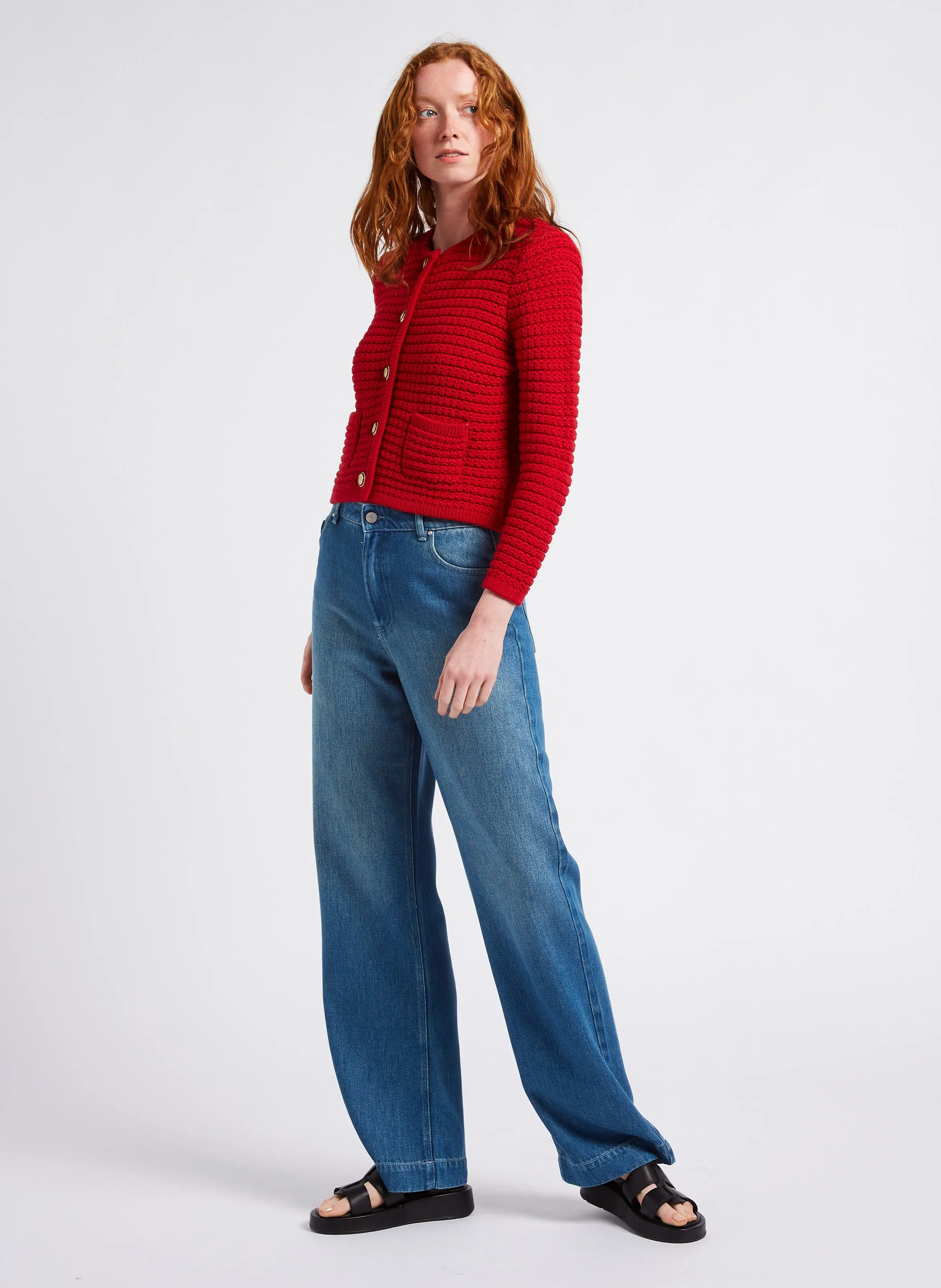  IKKS   Jeans bootcut a vita alta | Blu