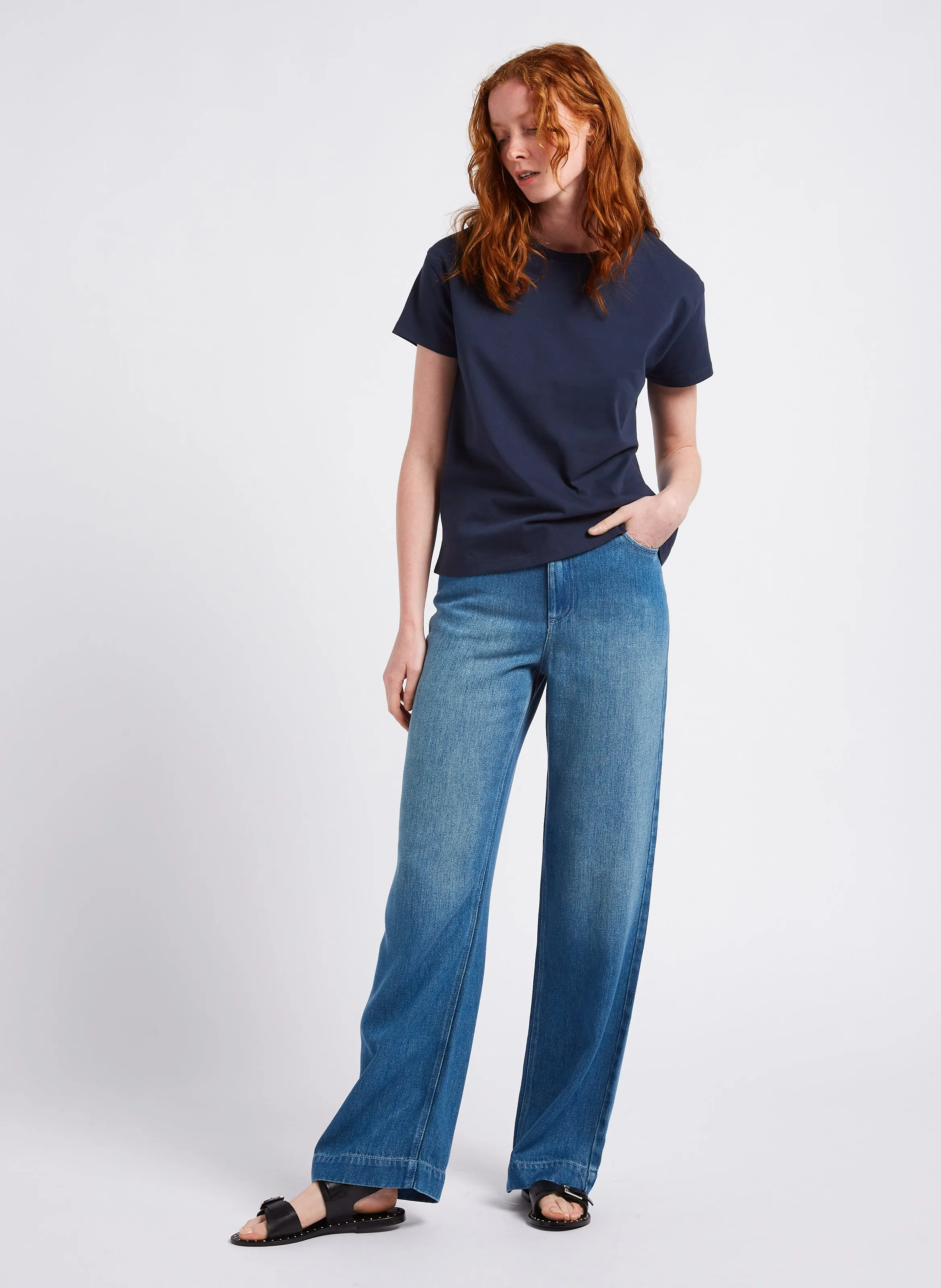  IKKS   Jeans bootcut a vita alta | Blu