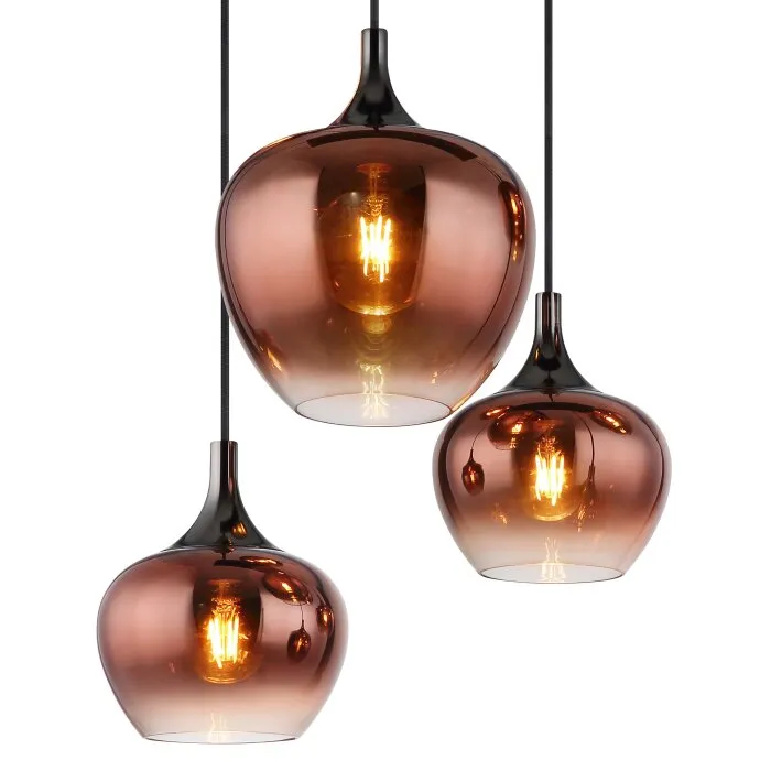 Illuminazione Globo Lighting Maxy Lampadario a sospensione Cromo, Nero, 6-Luci