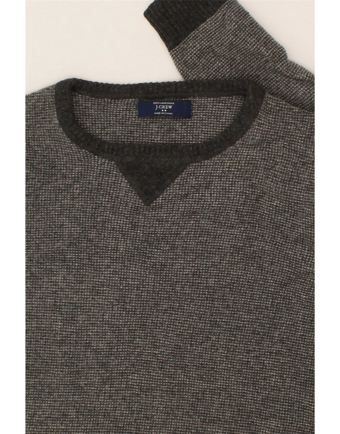 J. CREW Womens Boat Neck Jumper Sweater UK 16 Large Grey Lambswool