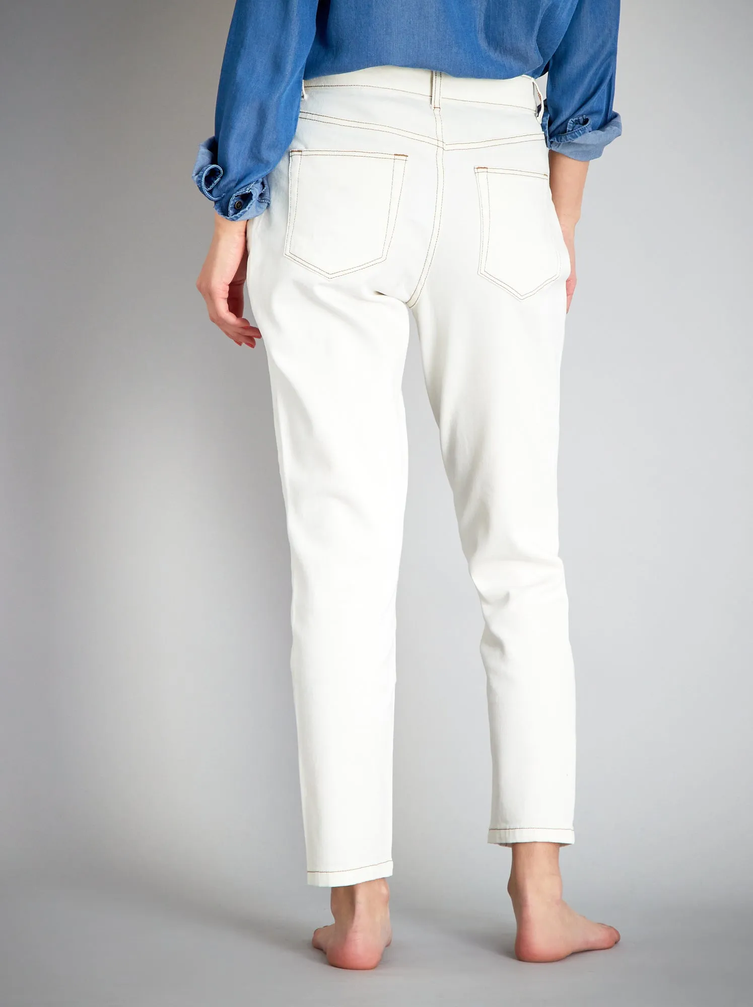 Jeans mom a vita molto alta - L30 - BIANCO