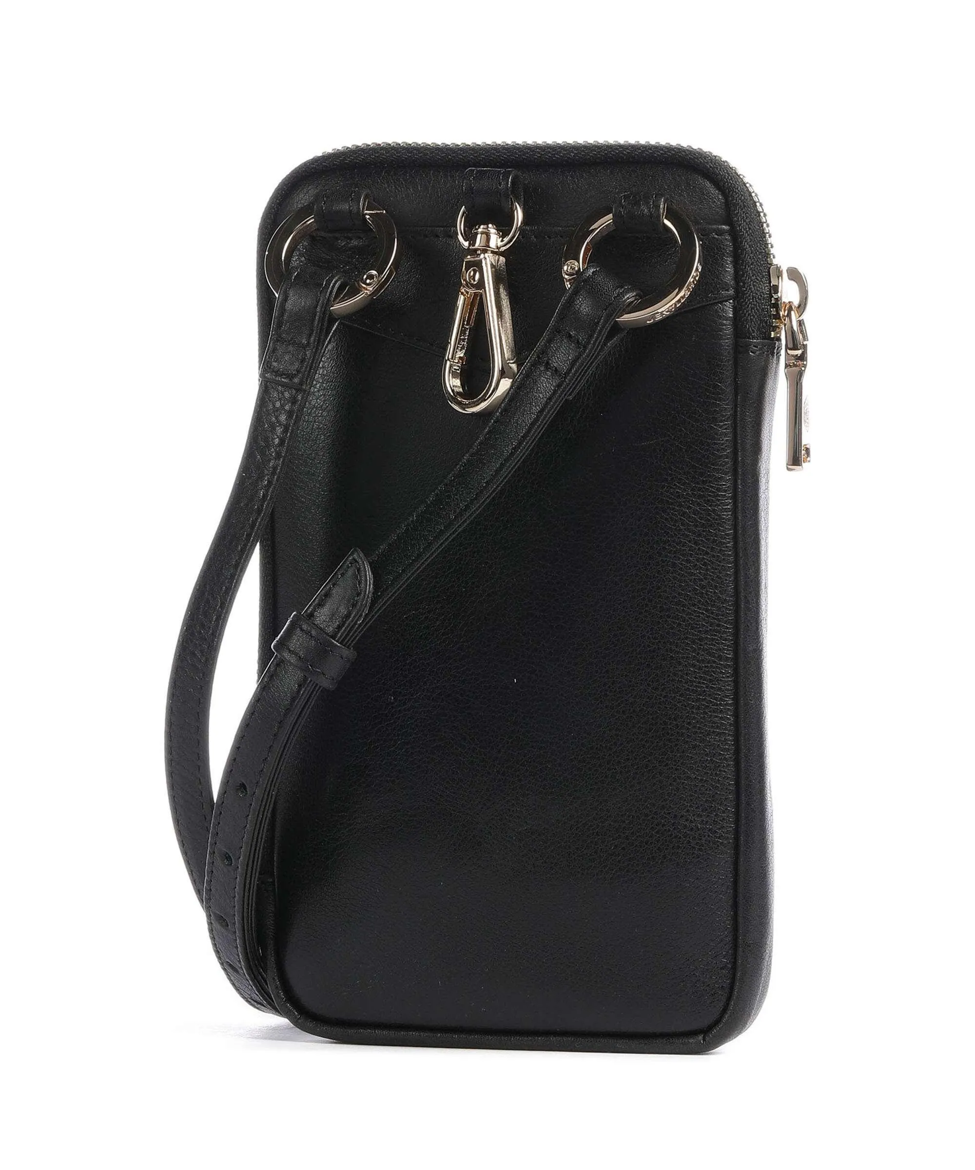  Jekyll & Hide Paris Borsetta porta cellulare pelle di vacchetta finemente grana nero  