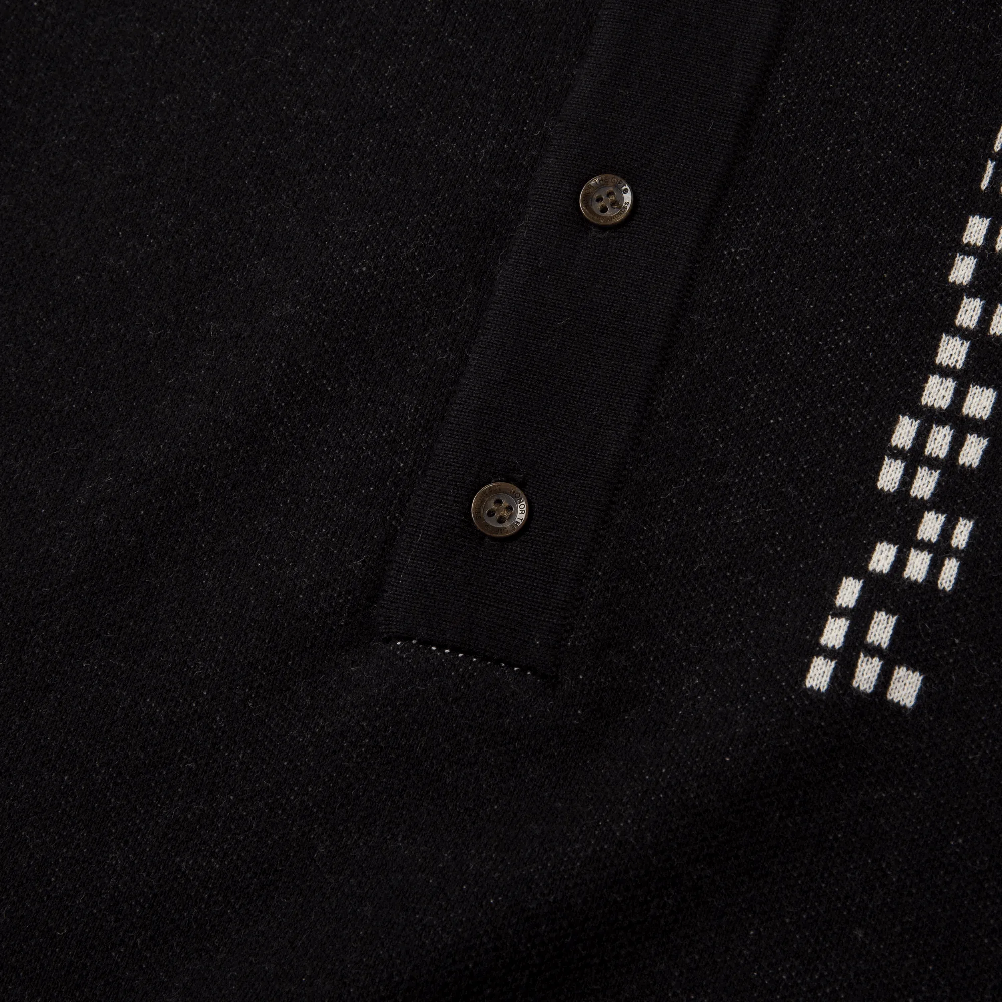 Knit H Pattern Polo Black