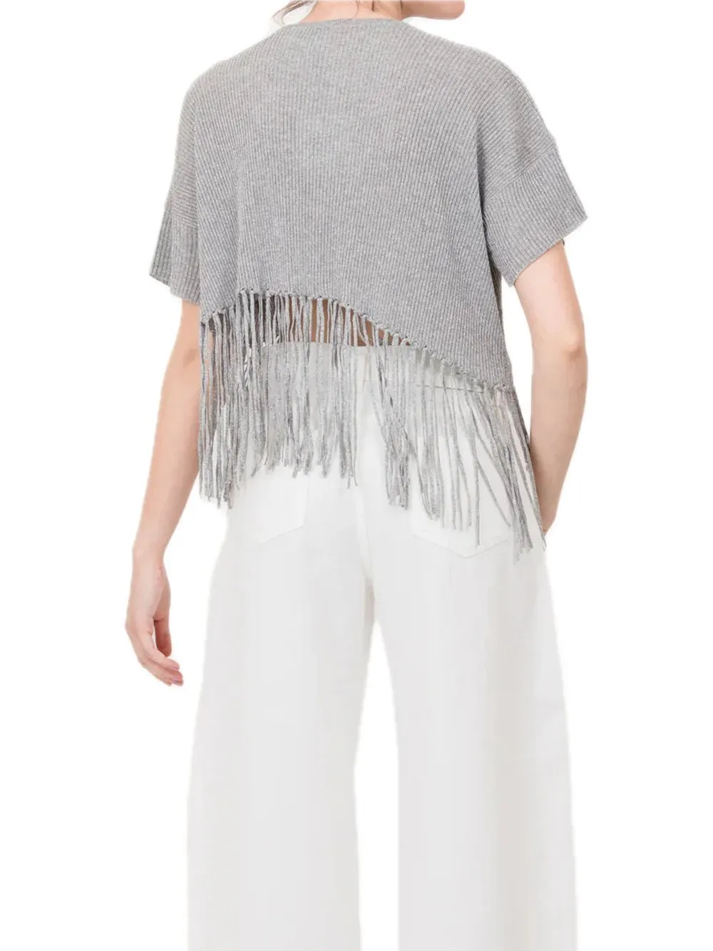 Knitwear T-shirt Lurex - Argento
