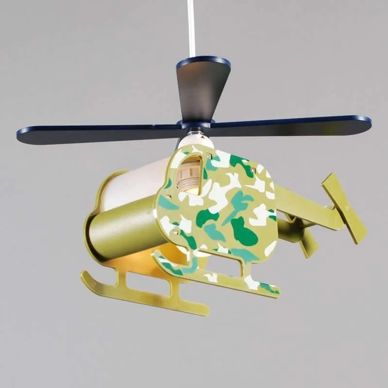 Lampada a sospensione 'Chopper' infantile verde/plastica - adatta per LED / interna
