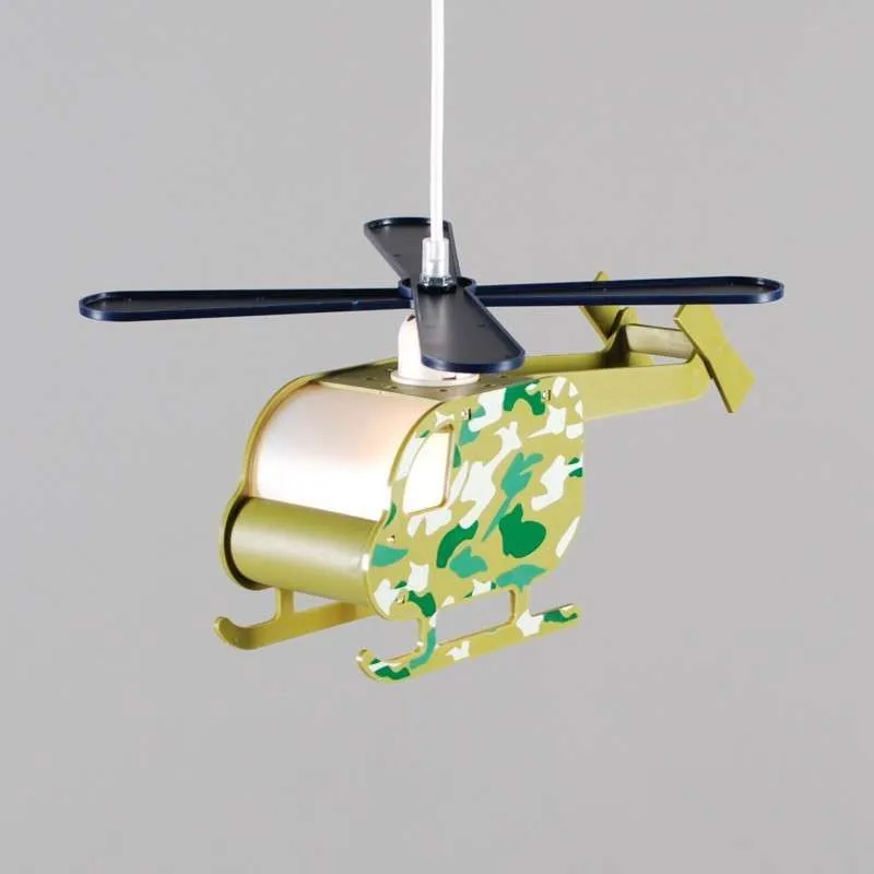 Lampada a sospensione 'Chopper' infantile verde/plastica - adatta per LED / interna