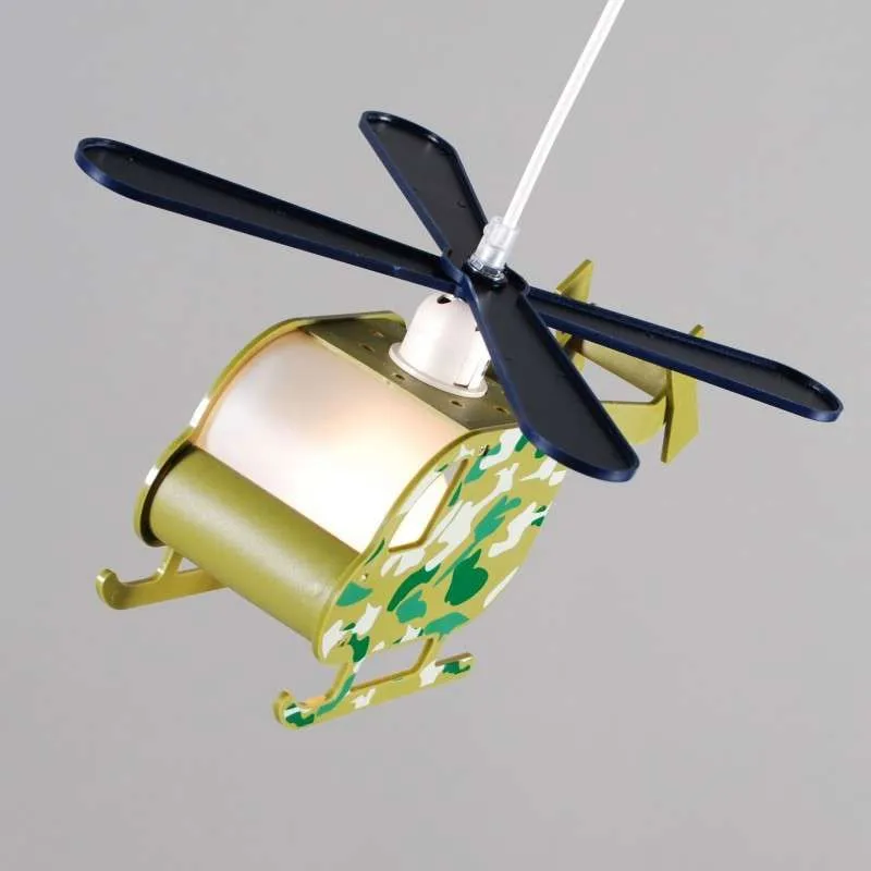 Lampada a sospensione 'Chopper' infantile verde/plastica - adatta per LED / interna