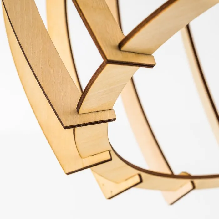 Lampada a Sospensione Wutt Legno chiaro, Nero, 1-Luce