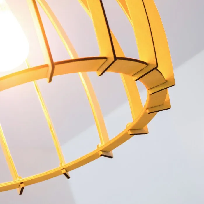 Lampada a Sospensione Wutt Legno chiaro, Nero, 1-Luce
