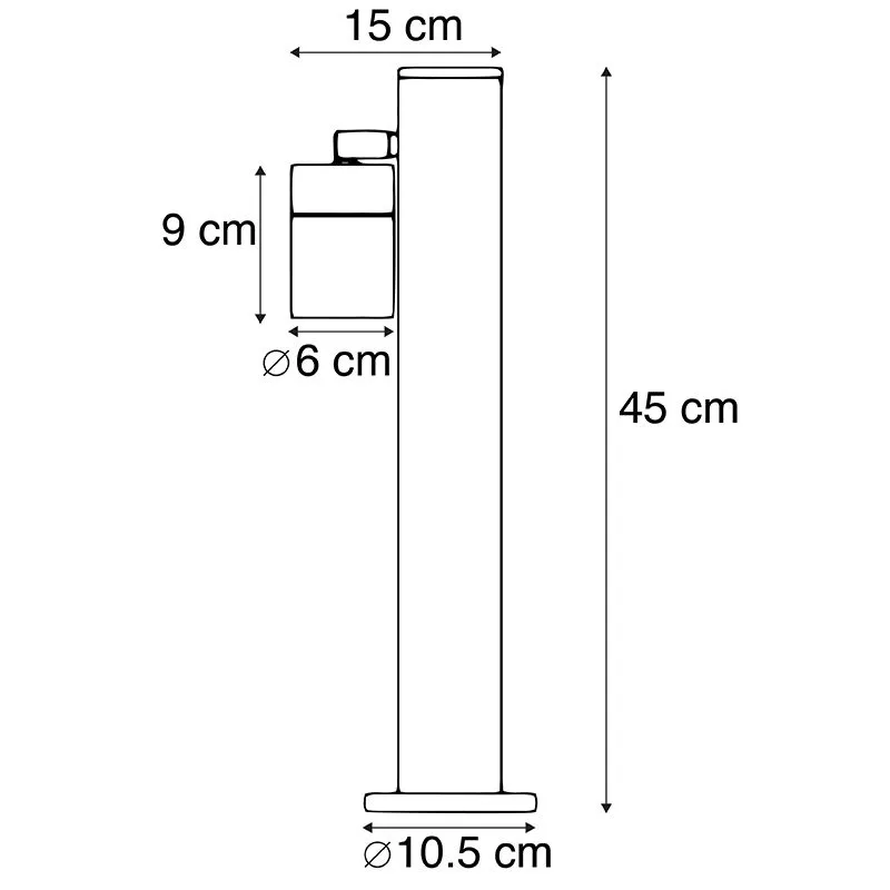 Lampada da esterno nero 45 cm regolabile IP44 - Solo