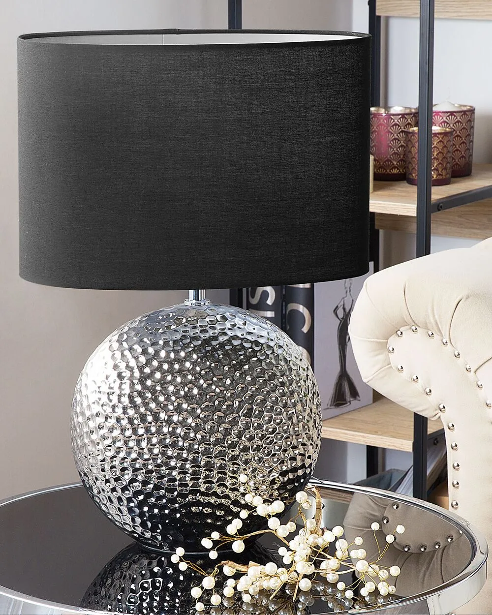 Lampada da tavolo NASVA Ceramica Argento