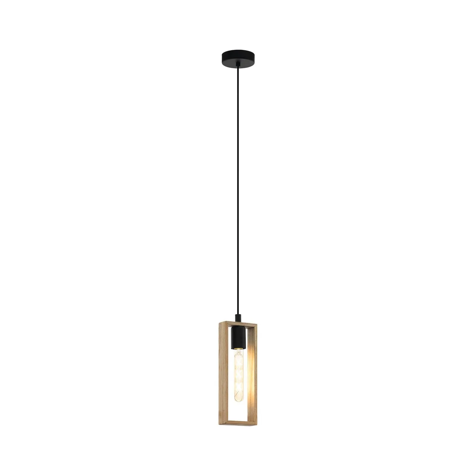 Lampada sospensione Littleton nero/marrone, 1 luce