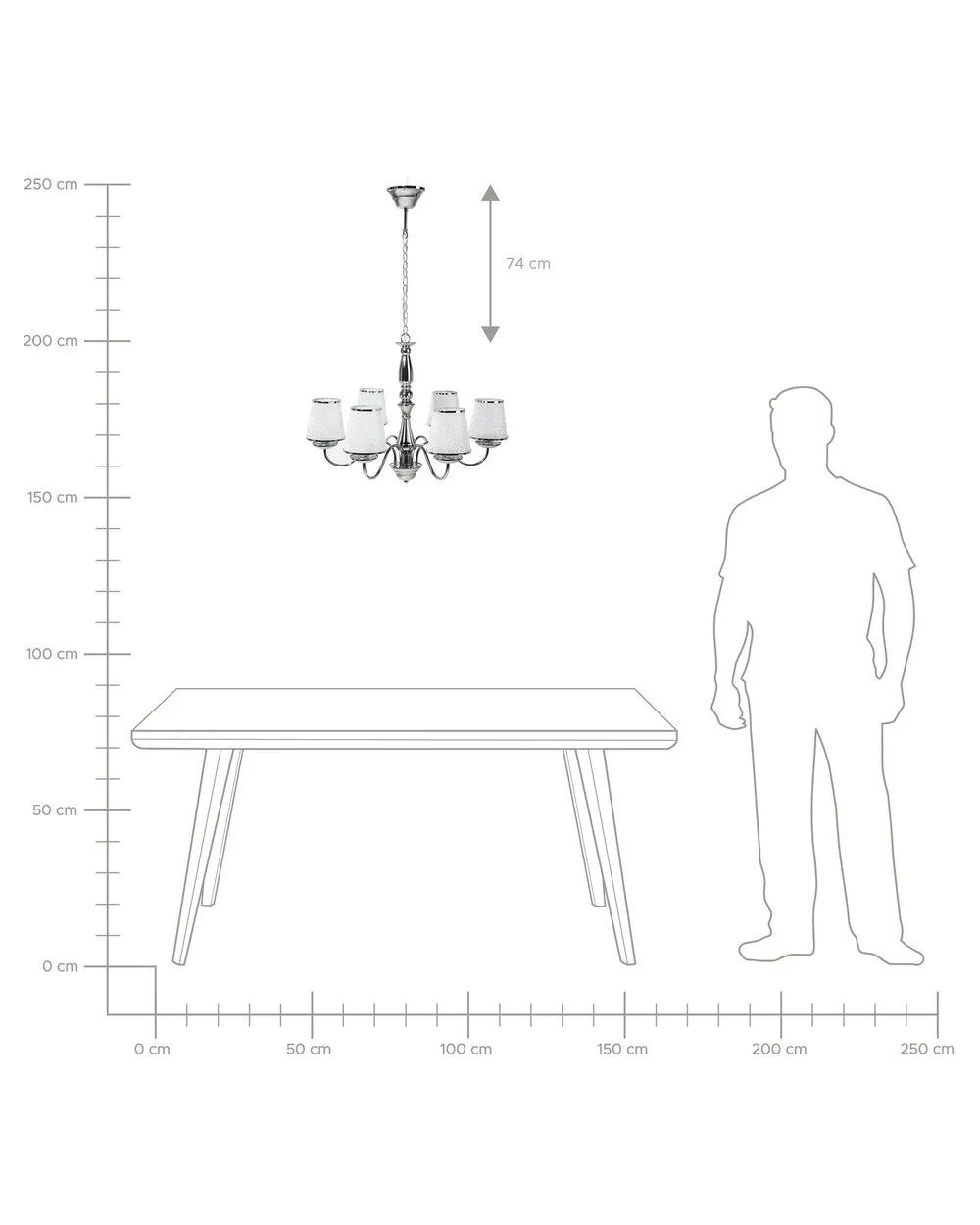 Lampadario BRADANO Metallo Argento