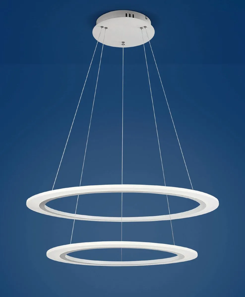 Lampadario Soggiorno Doppio Anello Led 53w 3000k Acryled Affralux