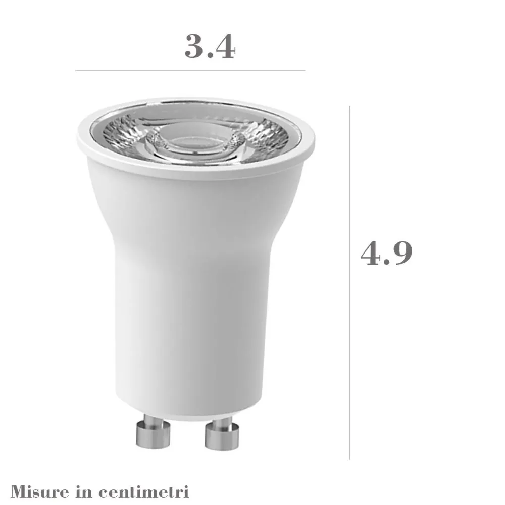 Lampadina Top Light GU10 4W LED 35mm luce calda naturale interno IP20