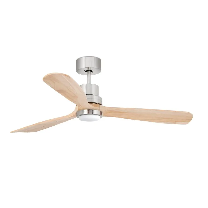 LANTAU L LED Ventilatore da soffitto nichel opaco/pino con motore DC SMART