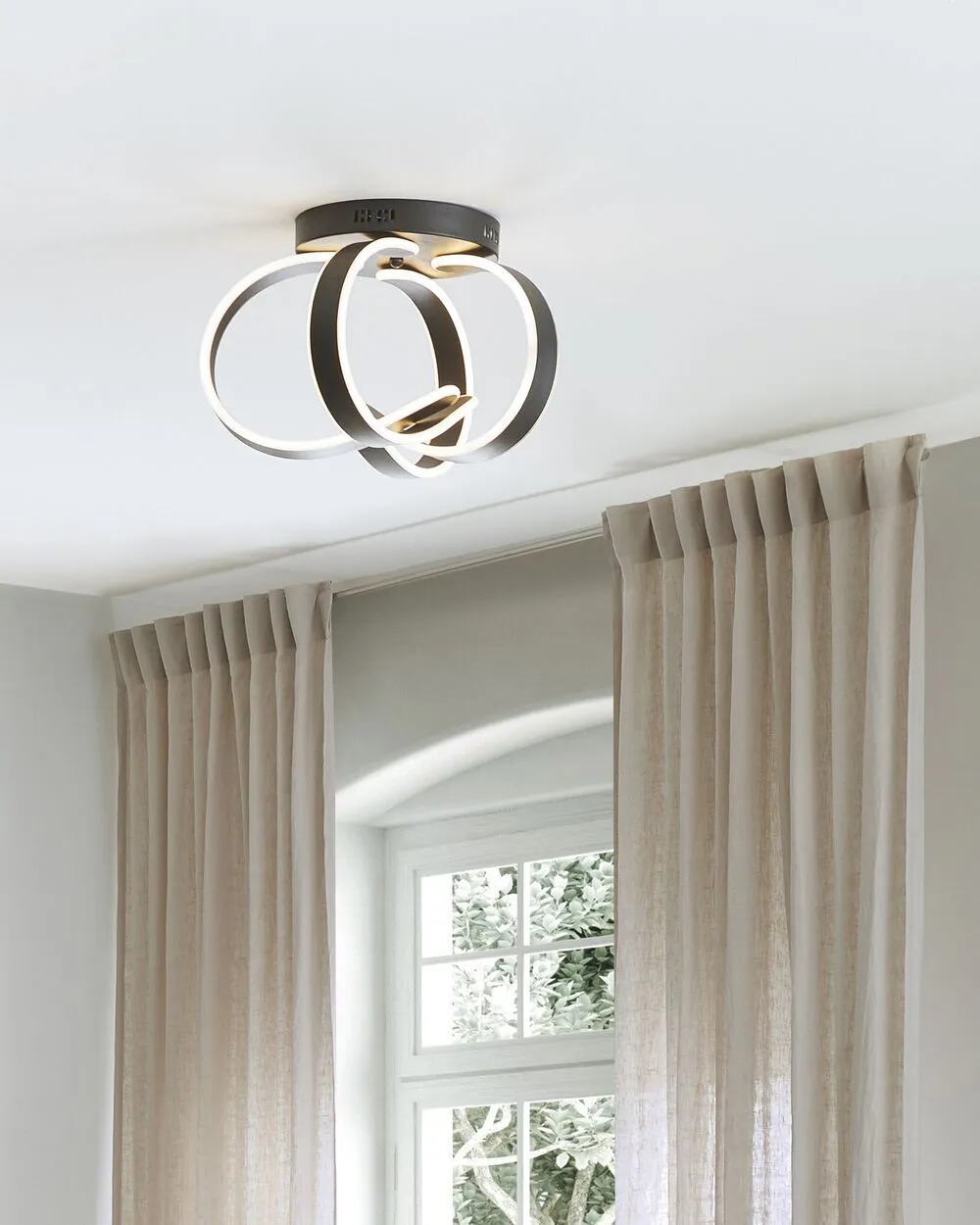 LED Ceiling Lamp NURA Metal Black