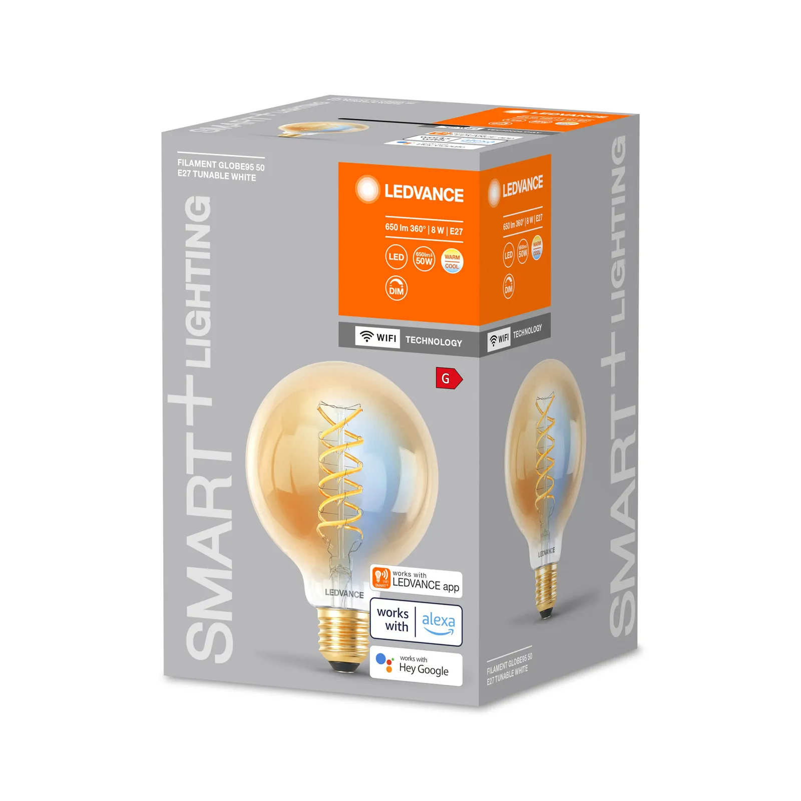 LEDVANCE SMART+ WiFi E27 8W LED G95 oro 822-850