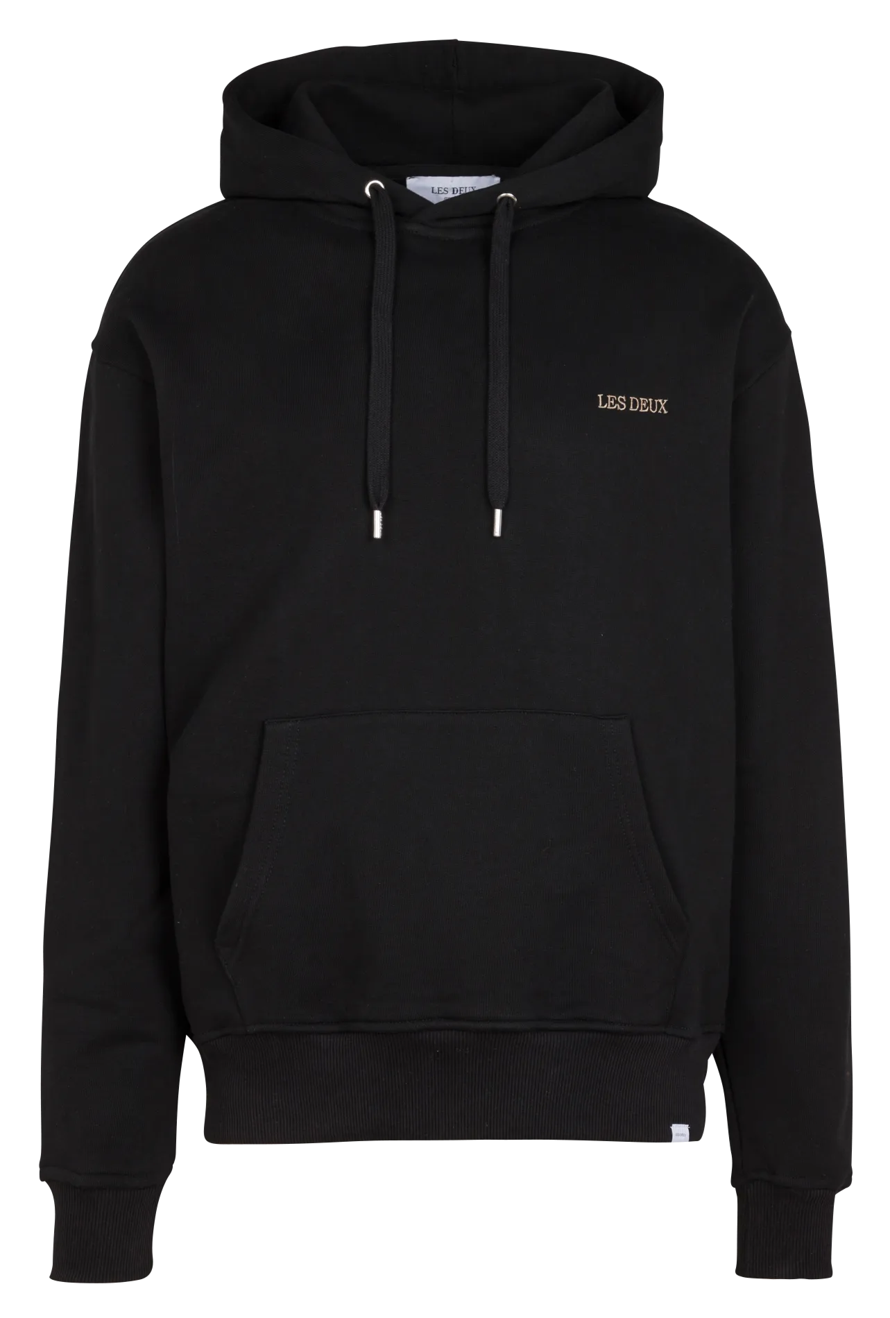  LES DEUX   Felpa ricamata con cappuccio loose-fit in cotone bio | Nero