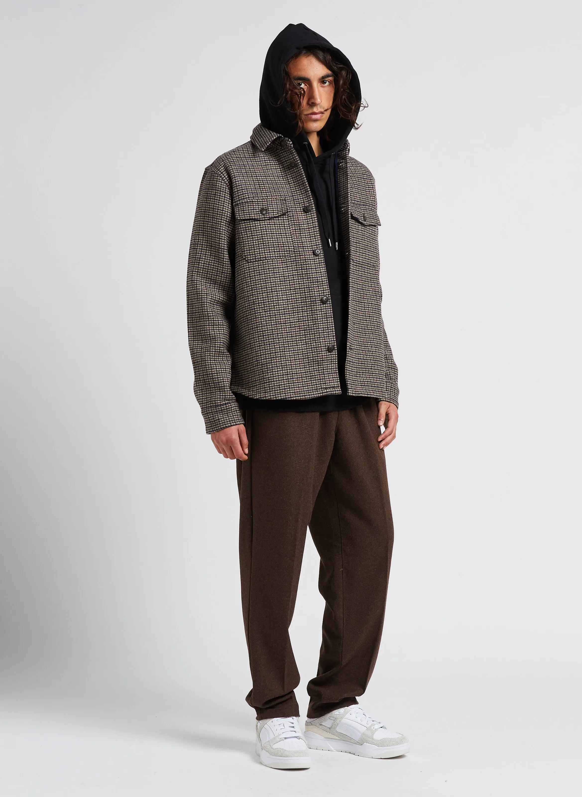  LES DEUX   Felpa ricamata con cappuccio loose-fit in cotone bio | Nero