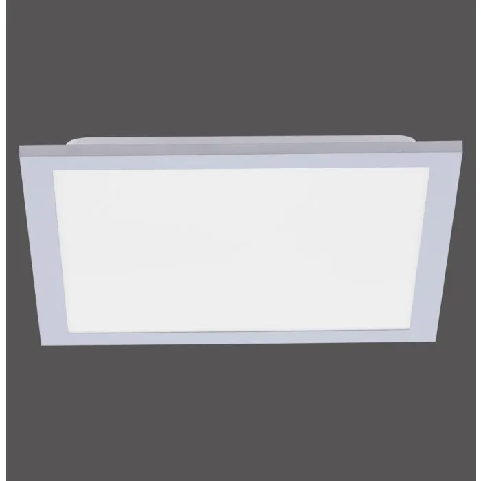 Leuchten Direkt FLAT Plafoniera LED Argento, 1-Luce, Telecomando