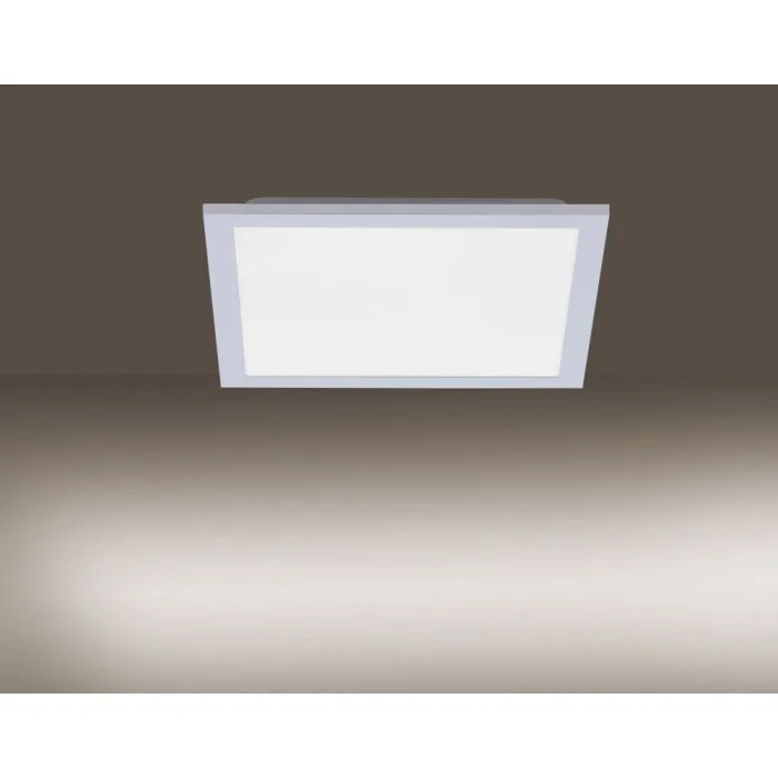 Leuchten Direkt FLAT Plafoniera LED Argento, 1-Luce, Telecomando