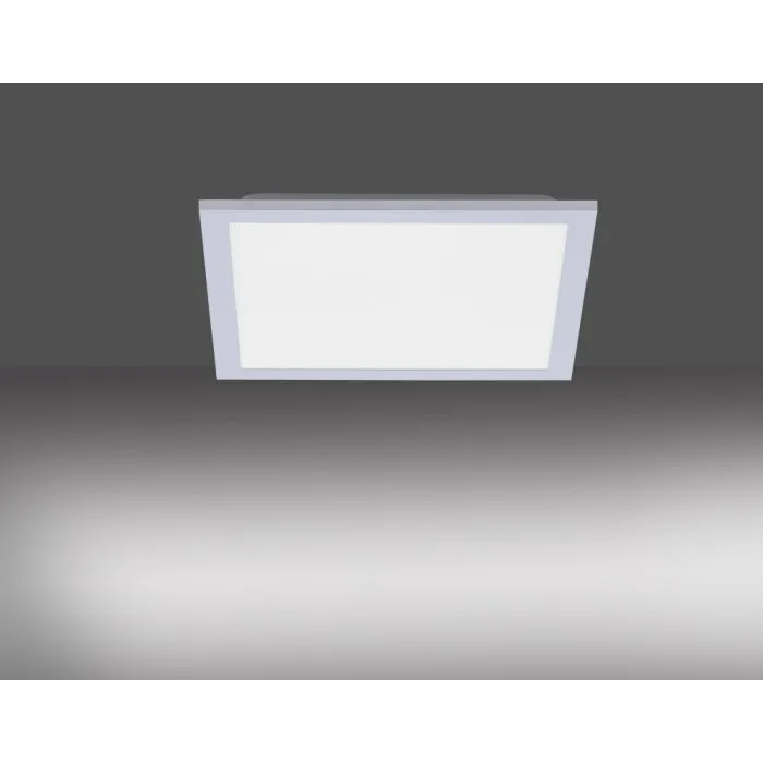 Leuchten Direkt FLAT Plafoniera LED Argento, 1-Luce, Telecomando