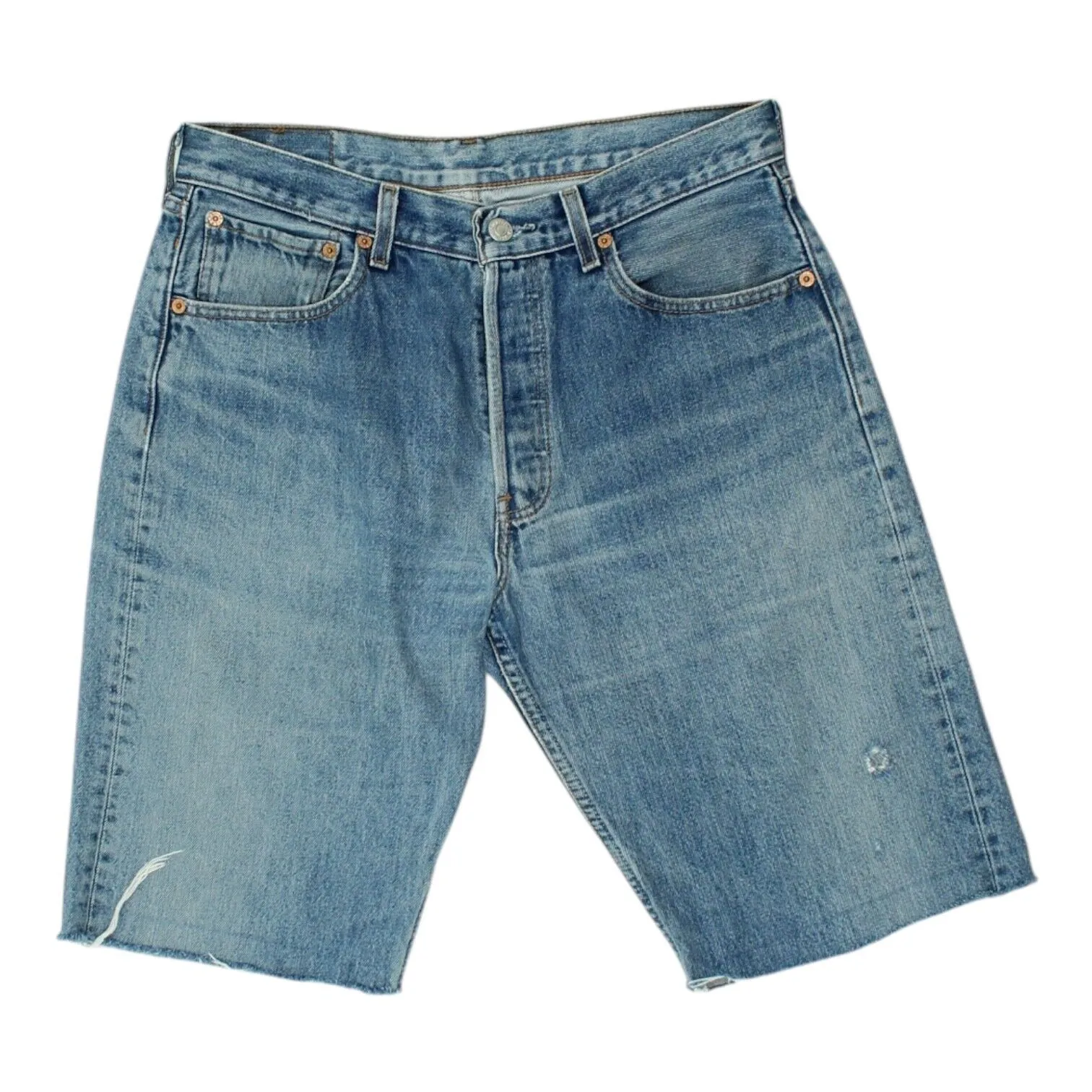 Levi's 501 Mens Blue Custom Cut Denim Shorts | Vintage Designer Hot Pants VTG