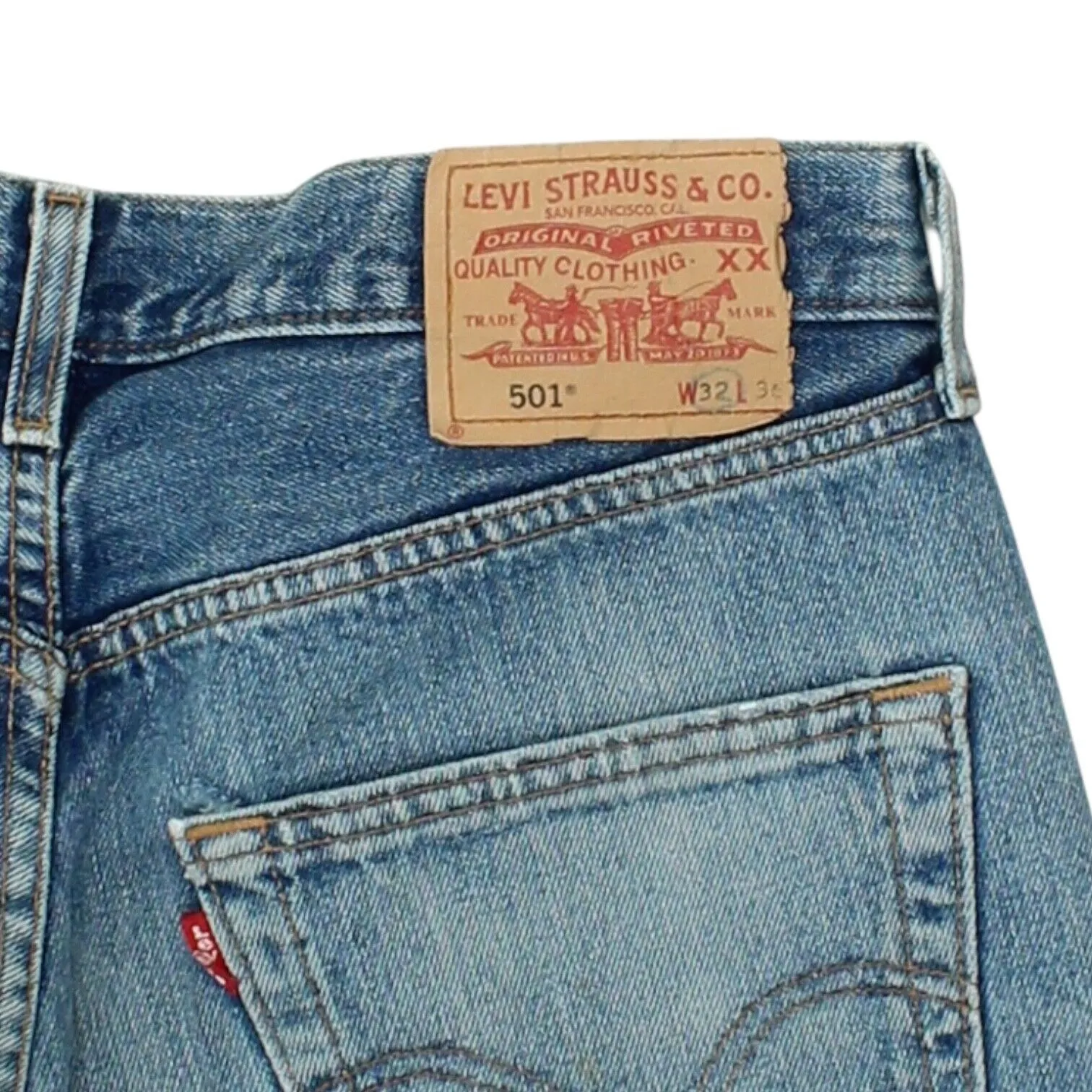 Levi's 501 Mens Blue Custom Cut Denim Shorts | Vintage Designer Hot Pants VTG