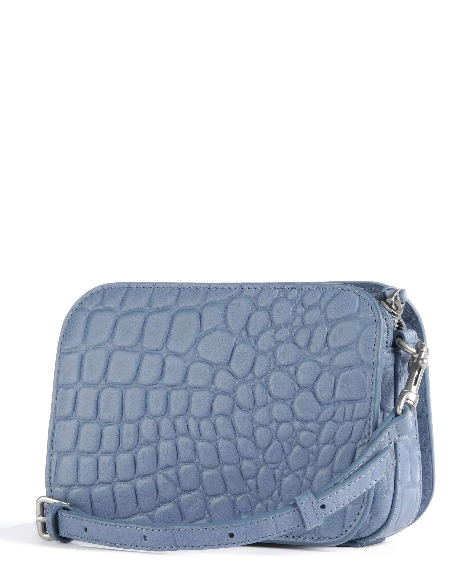  Liebeskind Luka Waxy Croco Borsa a tracolla pelle in rilievo blu-grigio  