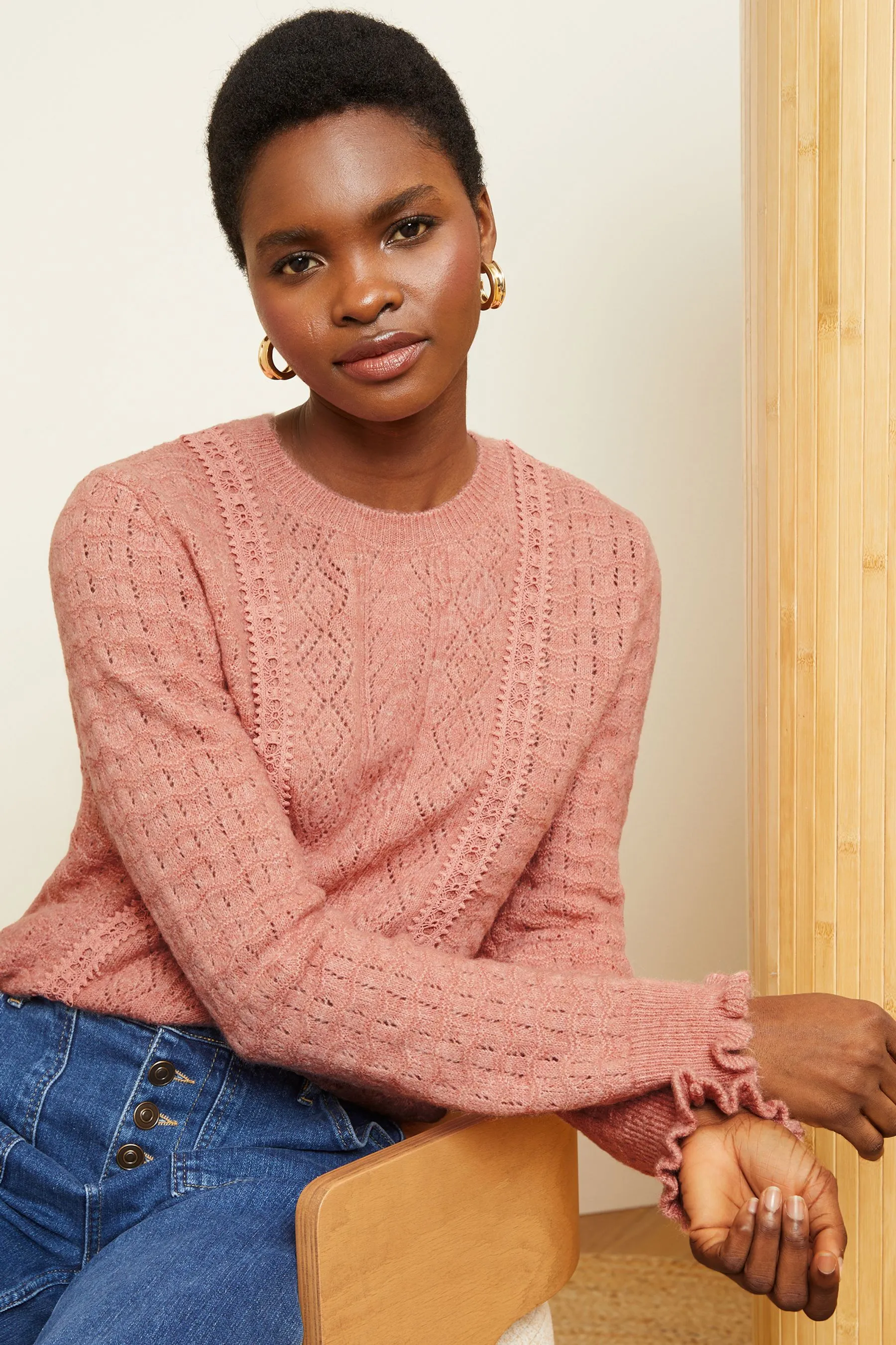Love & Roses Cosy Stitch Detail Jumper    