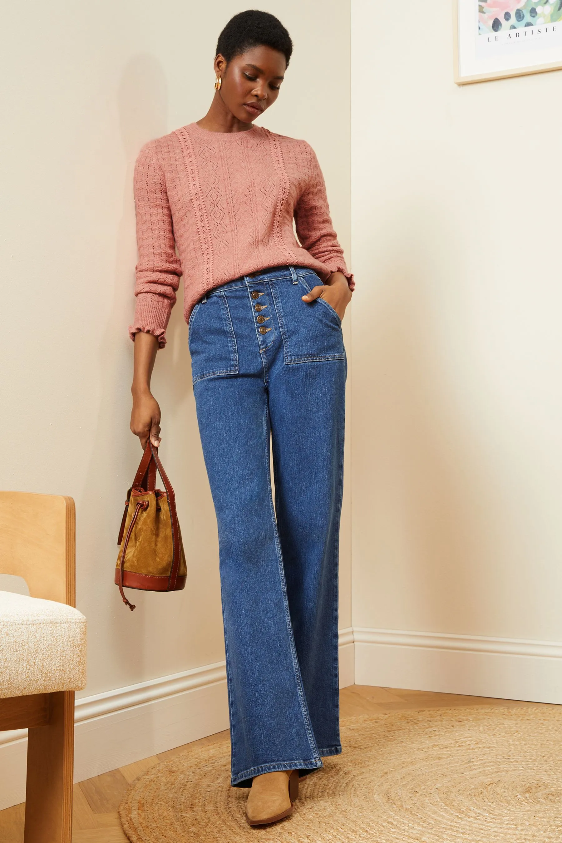 Love & Roses Cosy Stitch Detail Jumper    