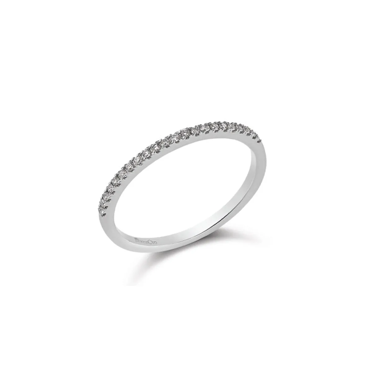 LUCE DI DONNAORO Anello Veretta Diamanti 0.08ct in Oro Bianco 18kt
