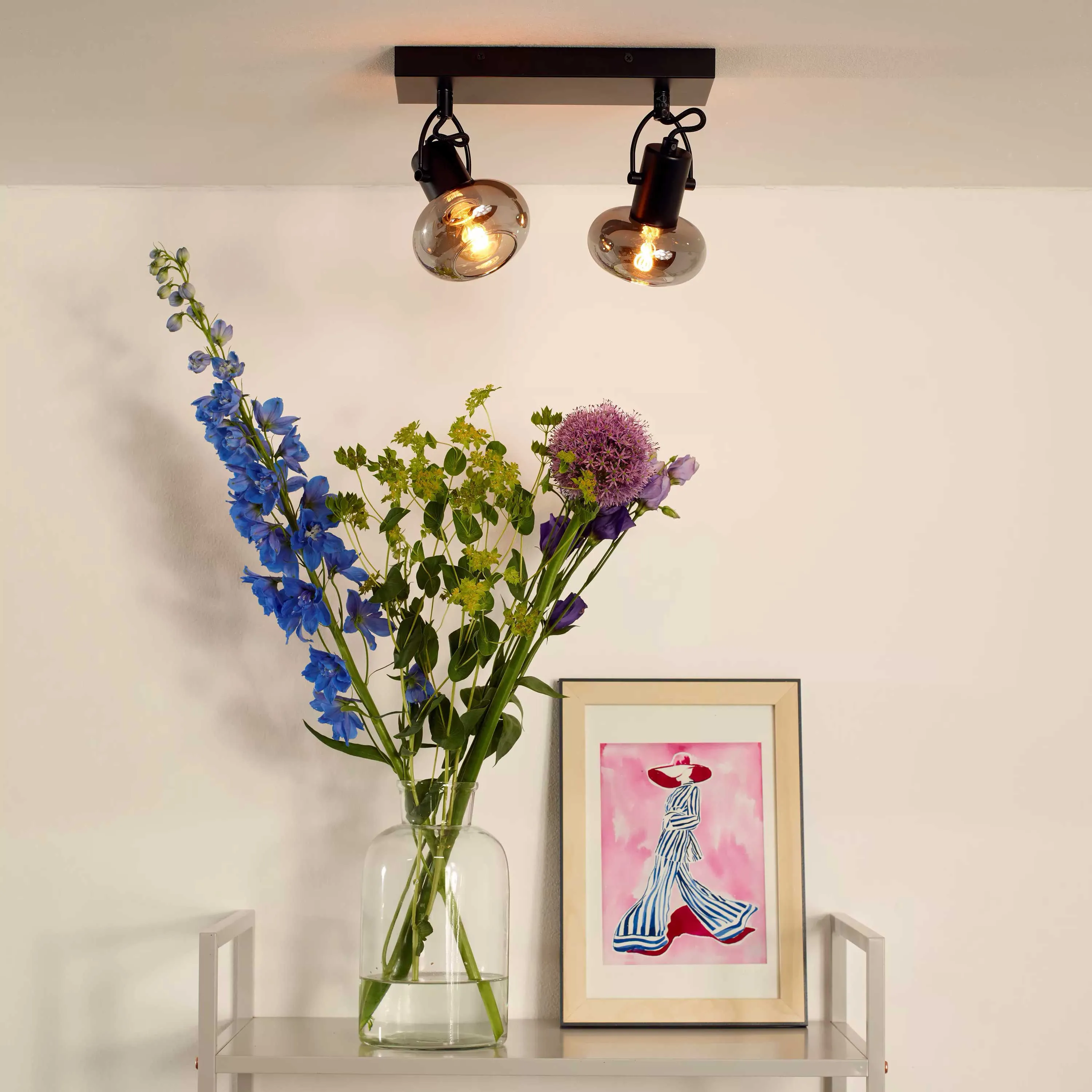 Lucide  Faretto con struttura in metallo e doppio diffusore orientabile in vetro Madee - 25W