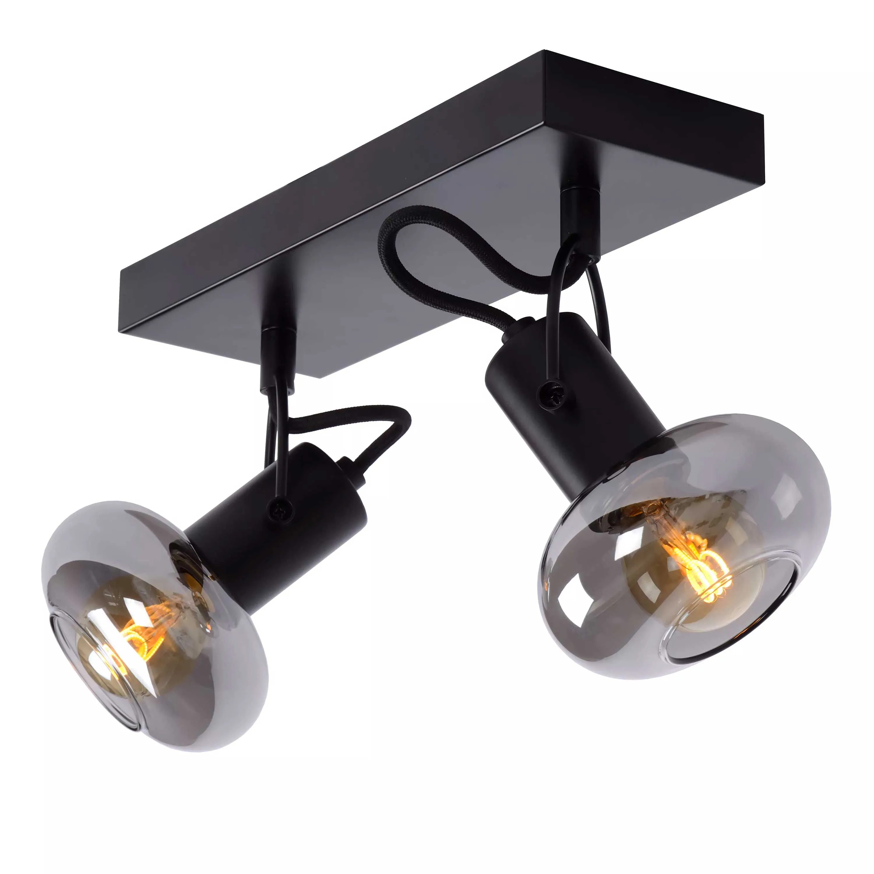 Lucide  Faretto con struttura in metallo e doppio diffusore orientabile in vetro Madee - 25W