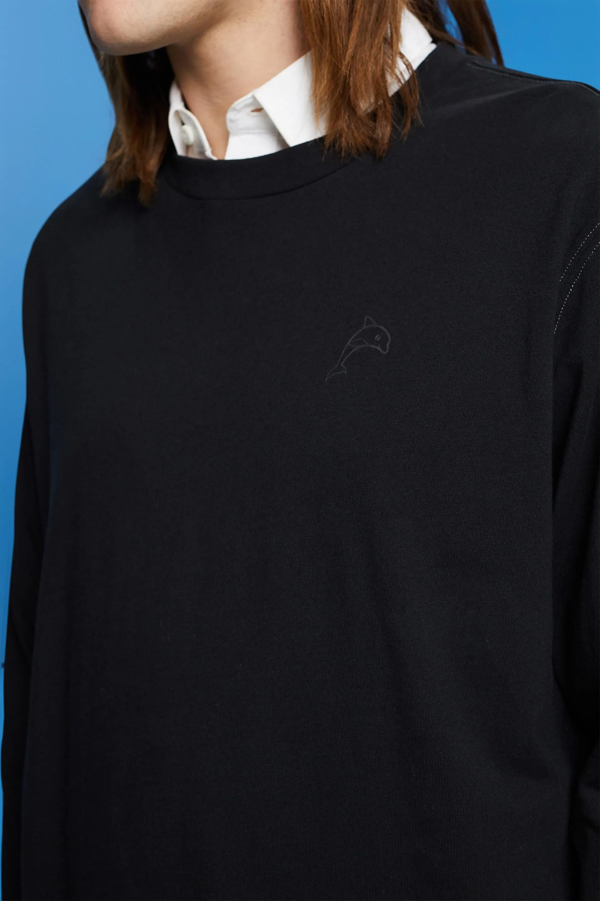 Maglia a maniche lunghe con stampa a delfino